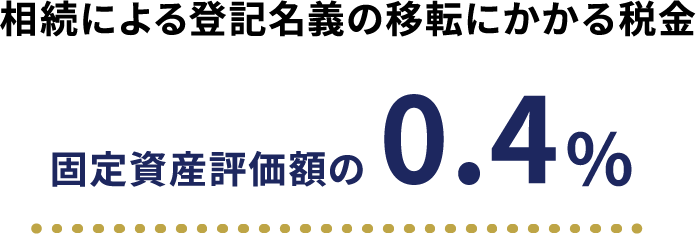  相続による登記名義の移転にかかる税金　固定資産評価額の0.4%